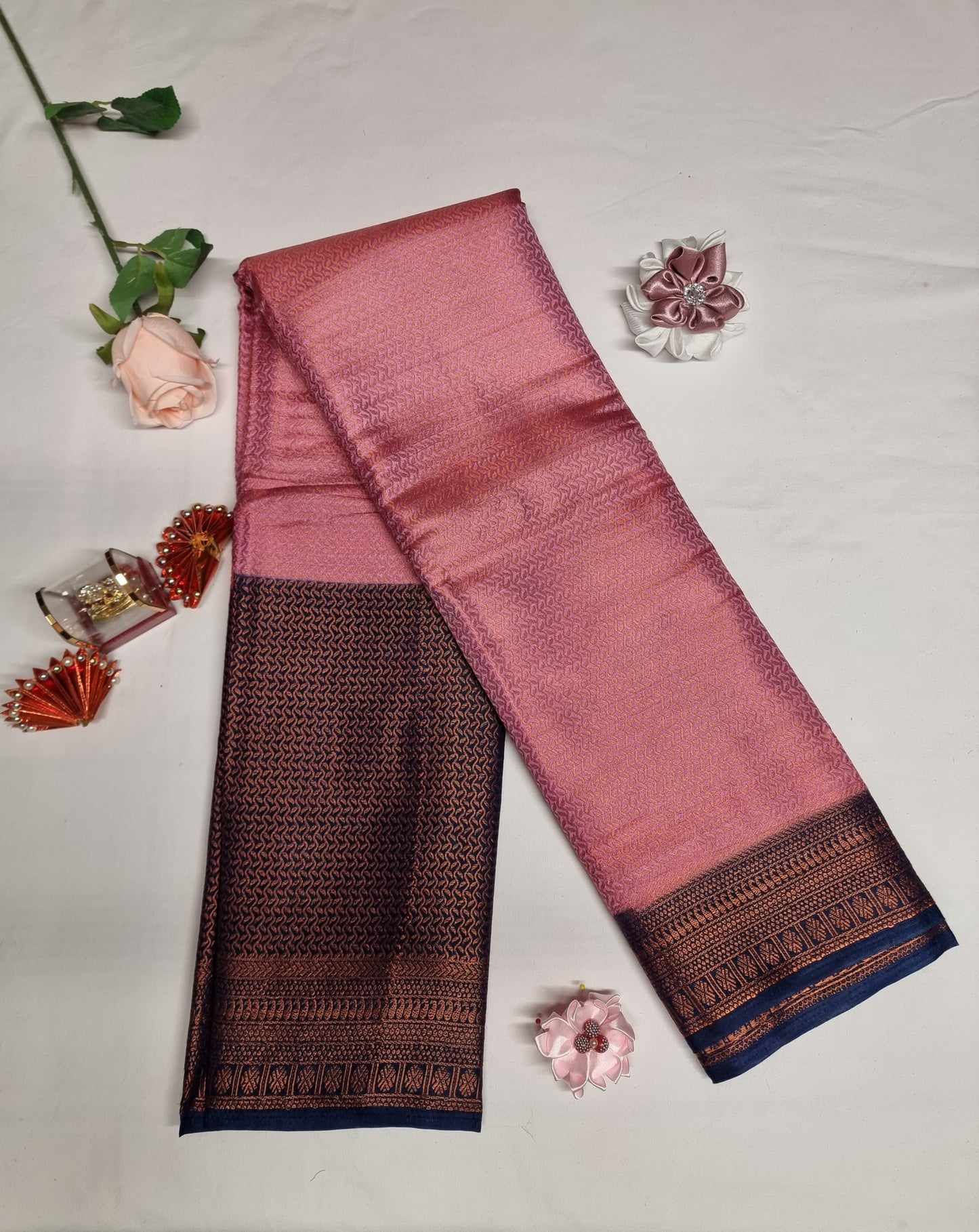 Soft Silk Sarees with Copper Work