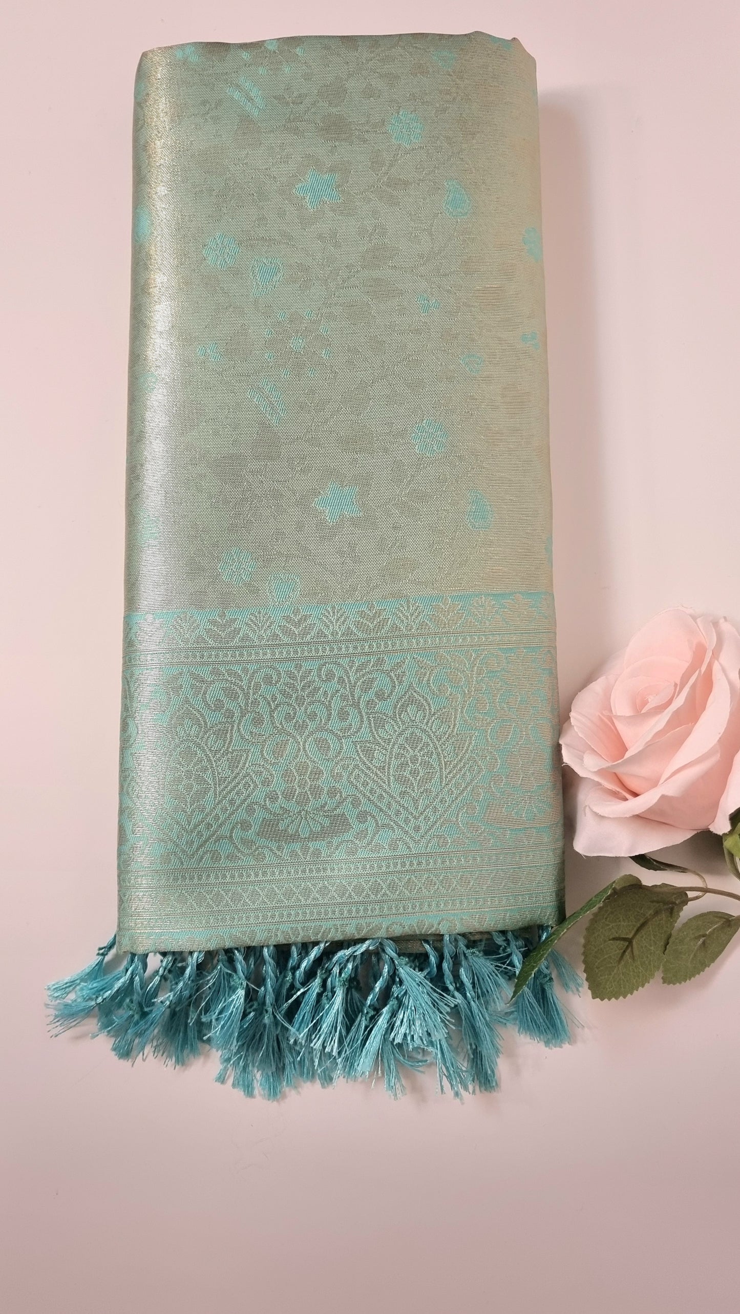 Bridesmaids Saree Pastel Mint Green