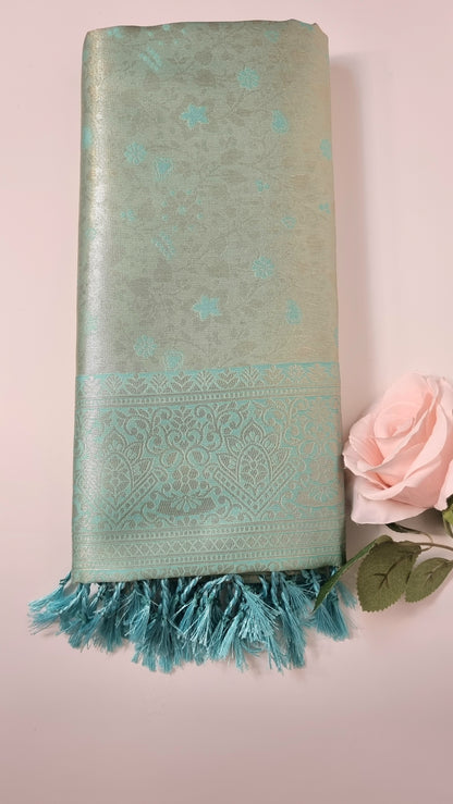 Bridesmaids Saree Pastel Mint Green