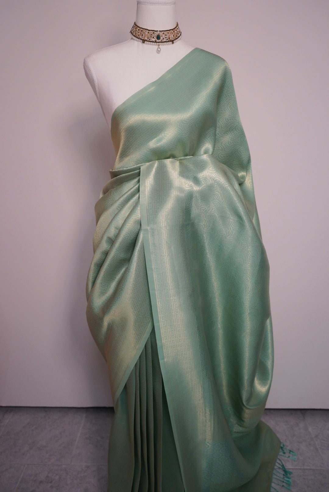 Bridesmaids Saree Pastel Mint Green