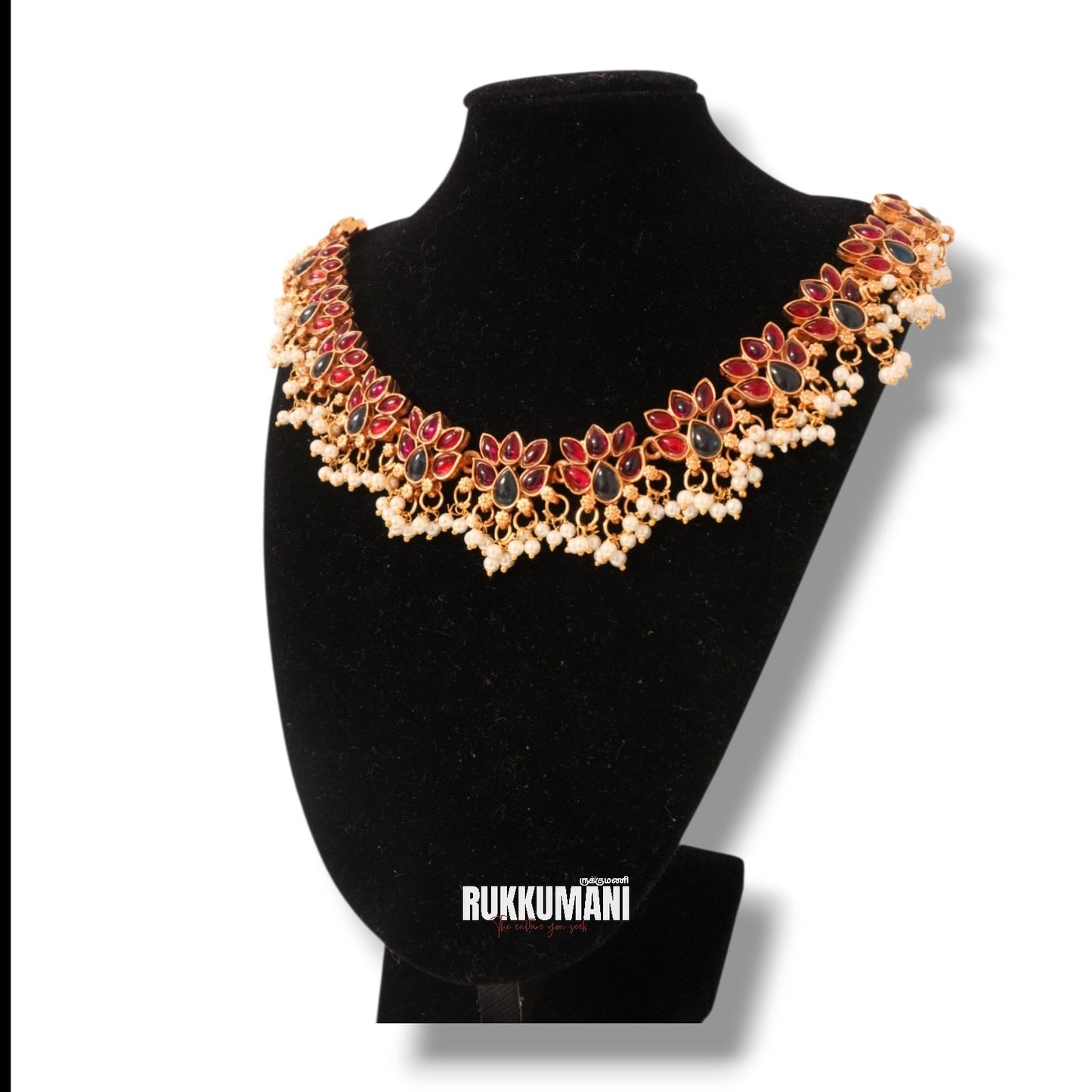 Thamarai Ruby Pearl Necklace