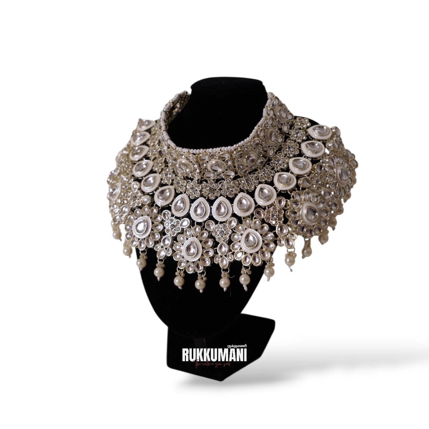Grand Silver Kundan Pearl Bridal Jewellery Set