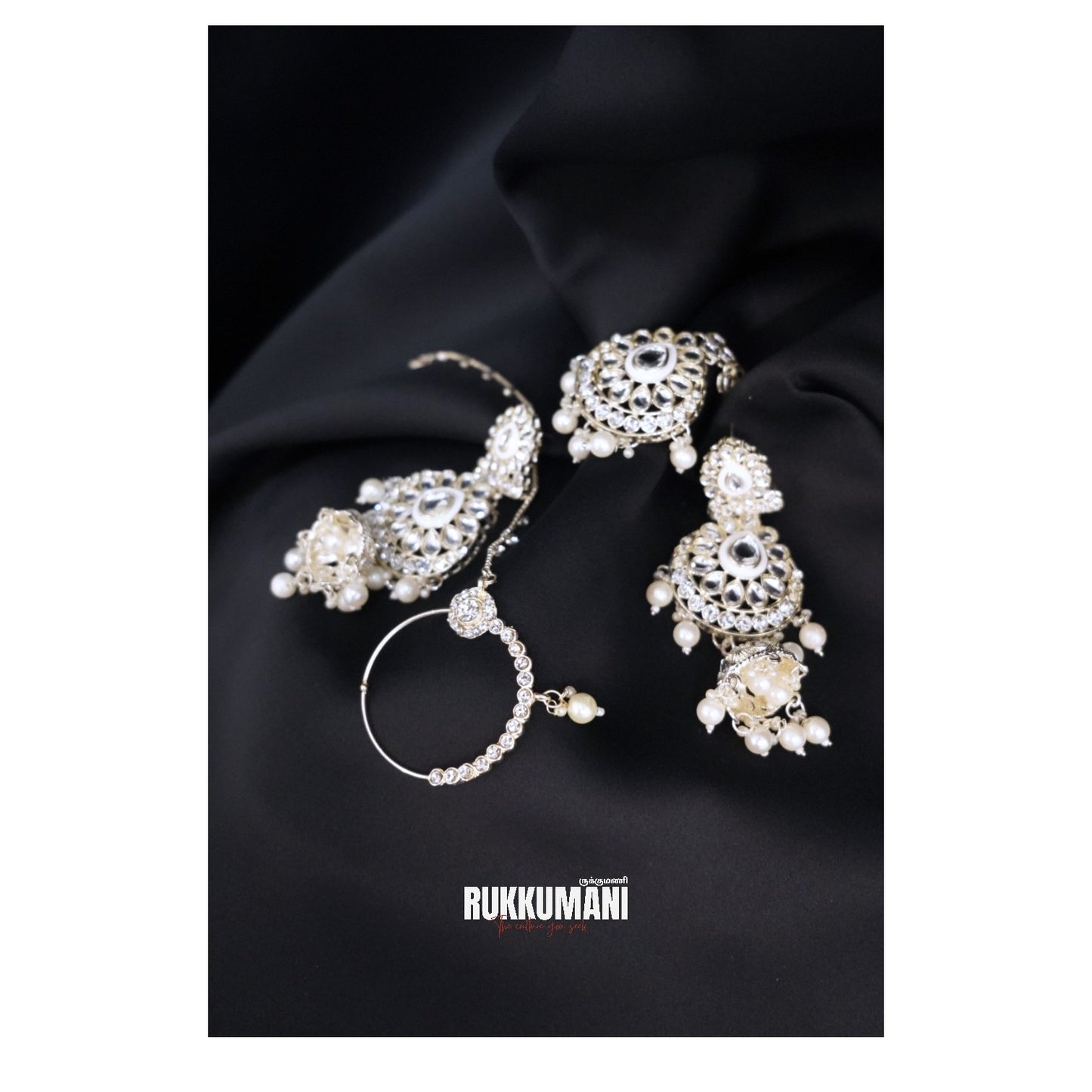 Grand Silver Kundan Pearl Bridal Jewellery Set