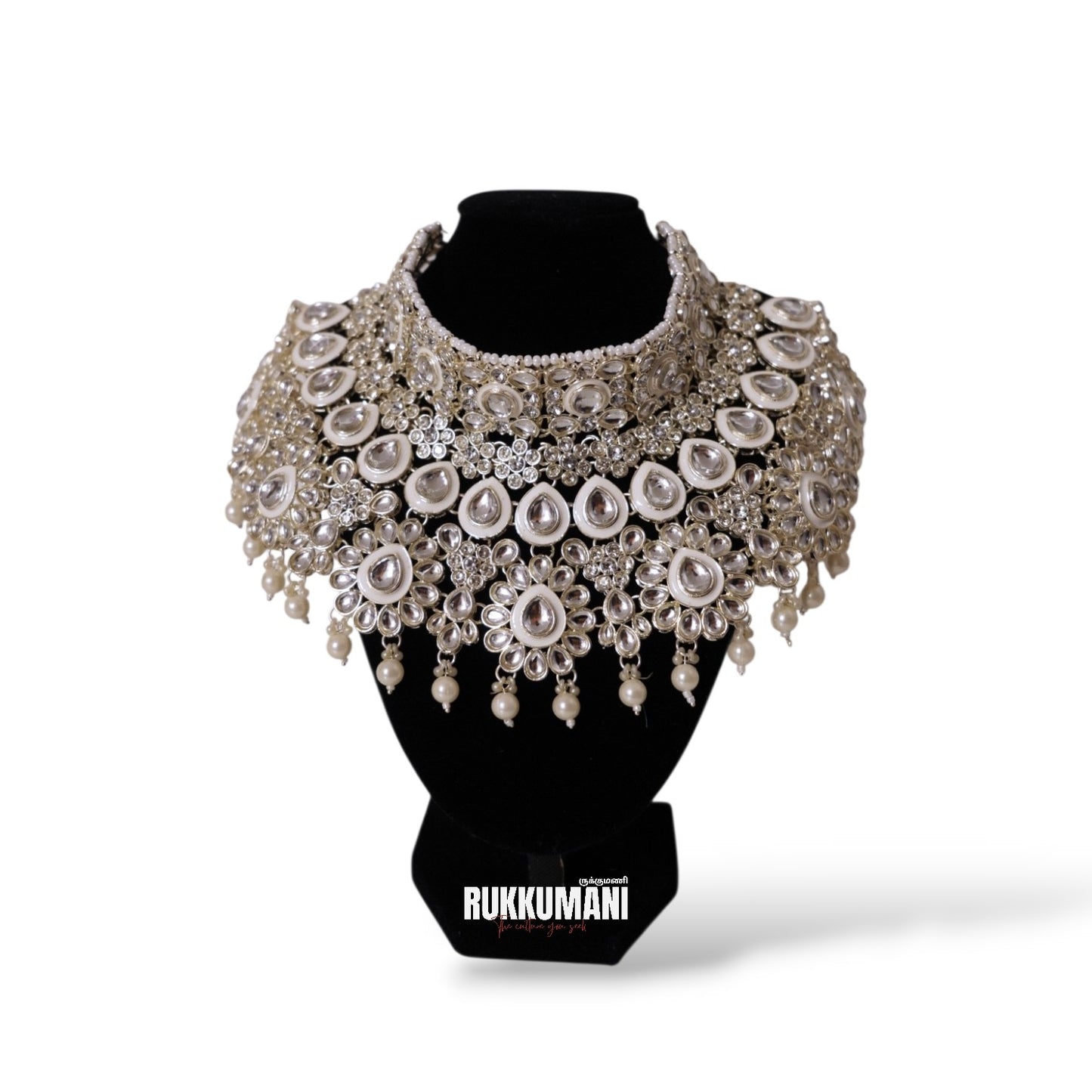 Grand Silver Kundan Pearl Bridal Jewellery Set