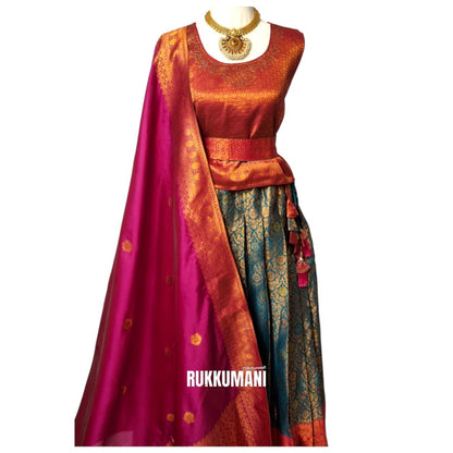 Senthamarai Pattu Lehenga