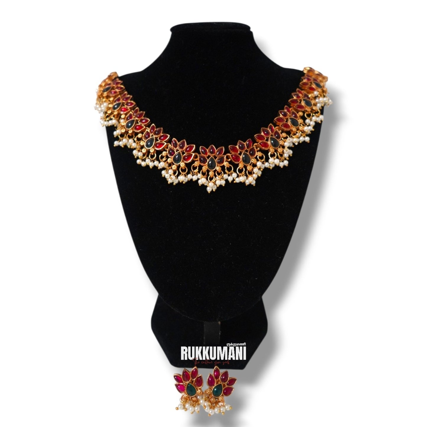 Thamarai Ruby Pearl Necklace